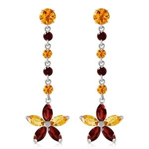 CHANDELIERS EARRINGS WITH CITRINES & GARNETS